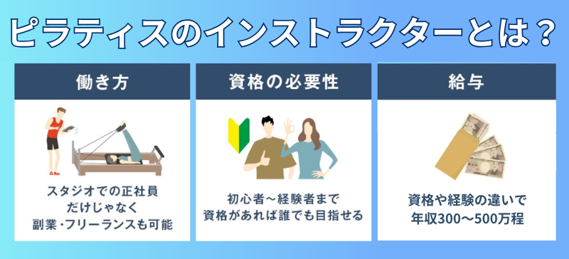 ピラティスインストラクターとは 働き方、資格の必要性、給与、業務内容